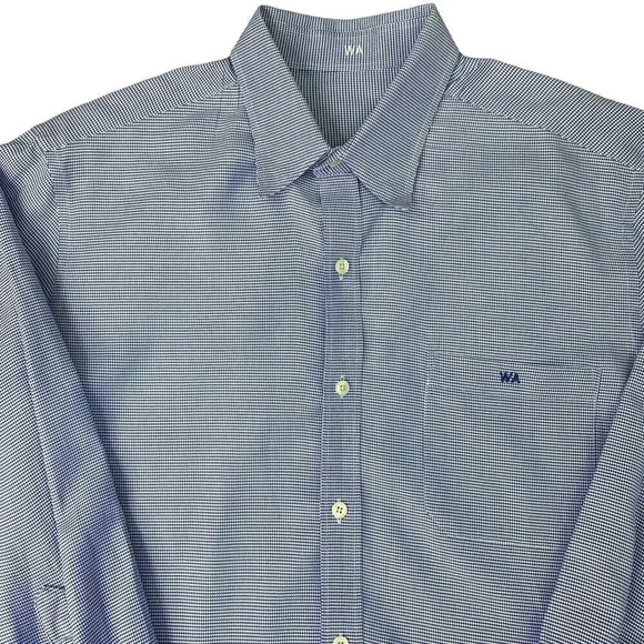 J. Hilburn Casual Long Sleeve Button Down Dress Shirt Size XL Houndstooth Blue - Picture 4 of 16